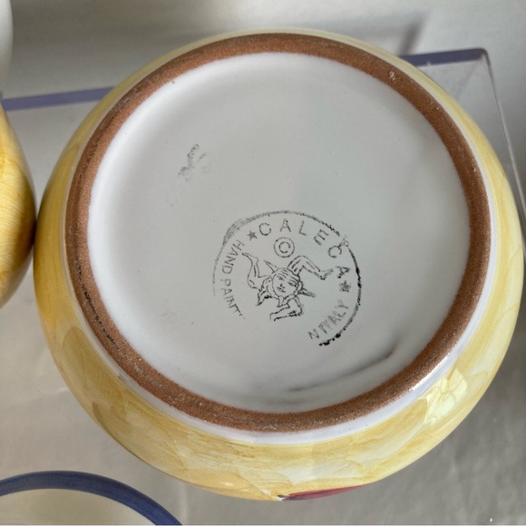 CALECA Italian Pottery Hand Painted Cream and Sugar Bowl - Picture 5 of 8